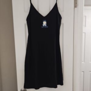 Cabo San Lucas Embroidered Logo Black Mini Dress